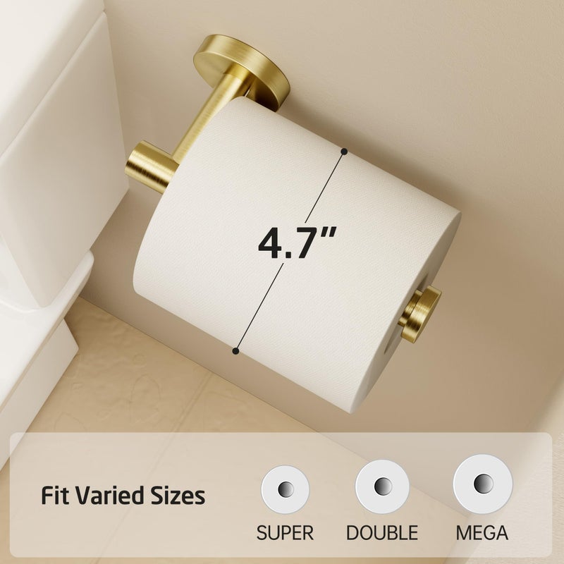 KES Bathroom Toilet Paper Holder 2 Pack SUS304 Stainless Steel Rustproof Toilet Roll Holder Dispenser Wall Mount Brushed Gold, A2175S12-BZ-P2 - Image 4